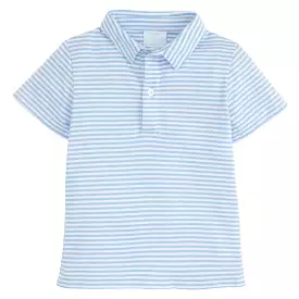 Short Sleeve Polo - Light Blue Stripe