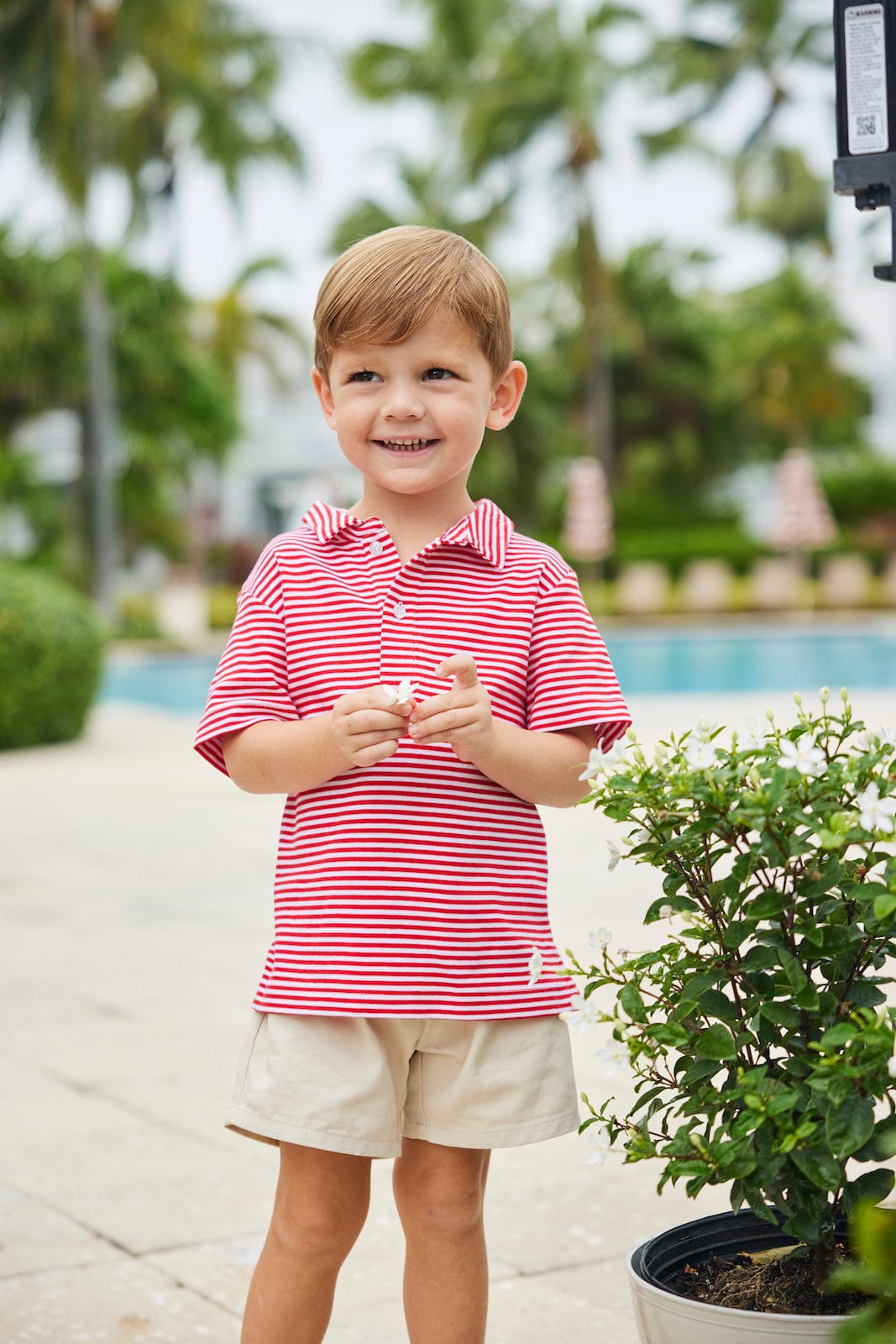 Short Sleeve Polo - Red Stripe