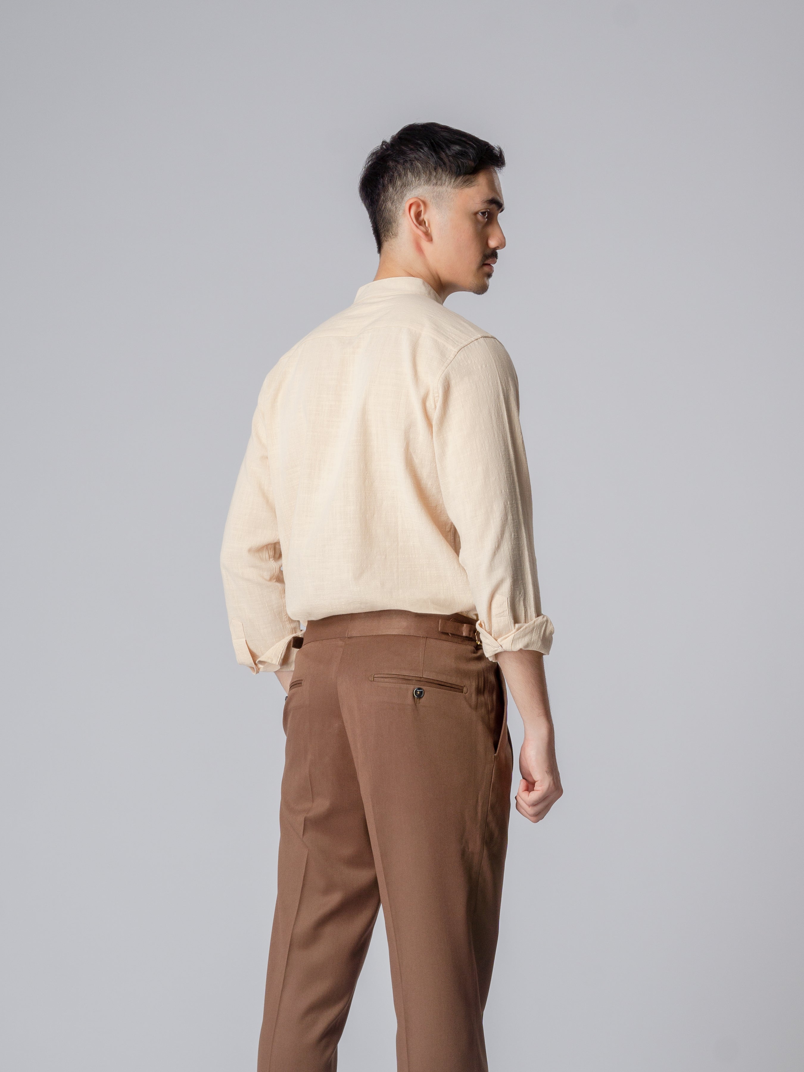 Stand Collar Shirt - Cream