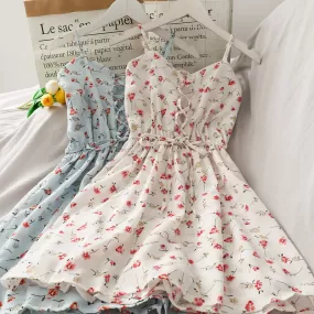 Sweet Floral Suspender Dress AD12176