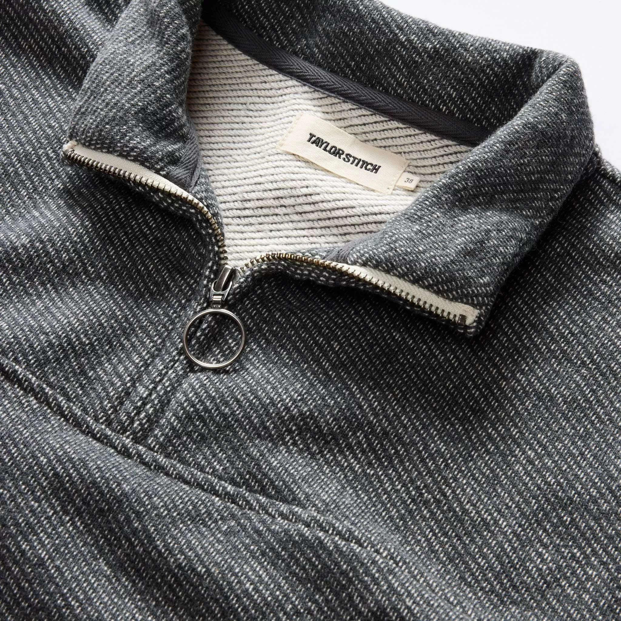 The Briggs Pullover in Coal French Terry Twill Knit