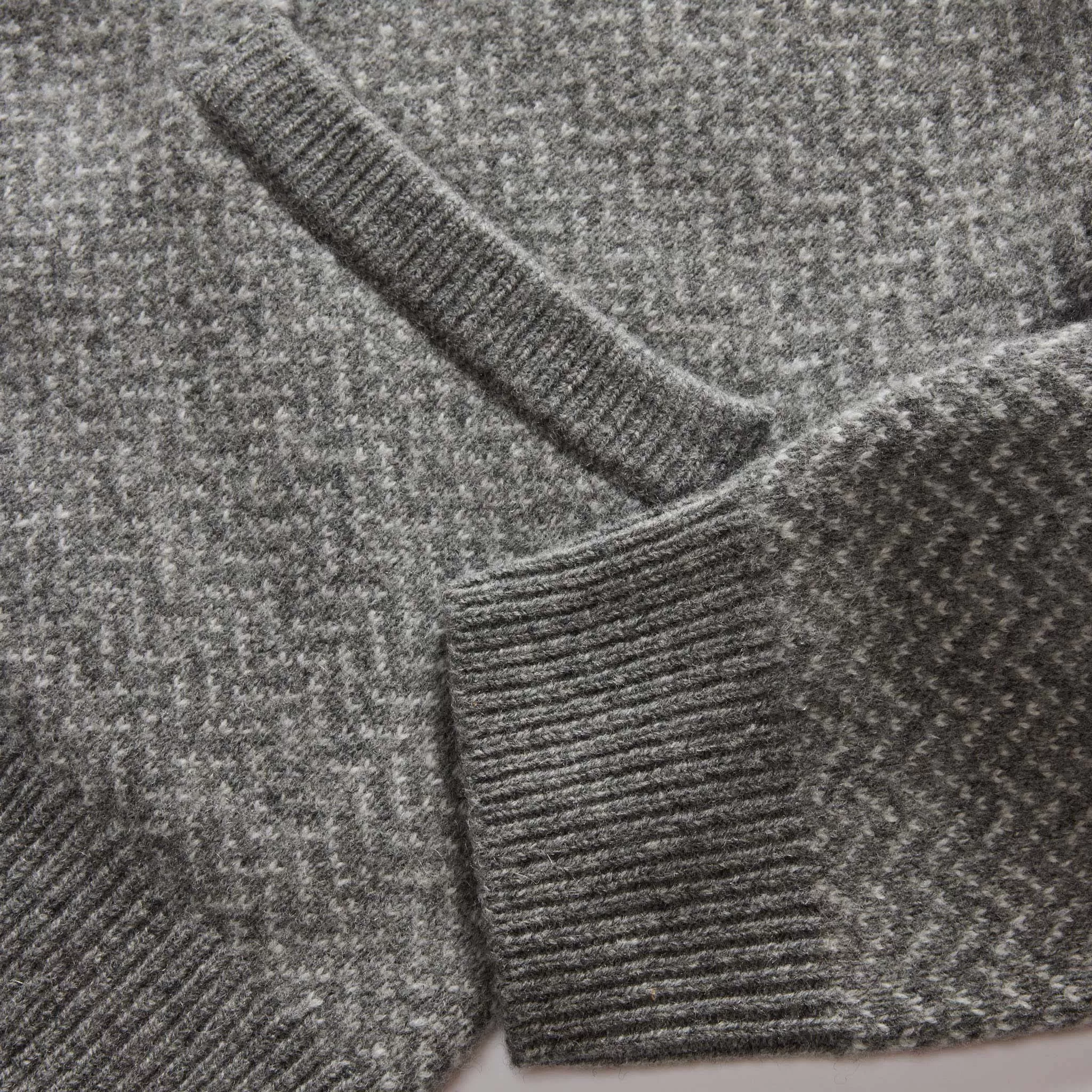 The Eddy Cardigan in Ash Herringbone Merino