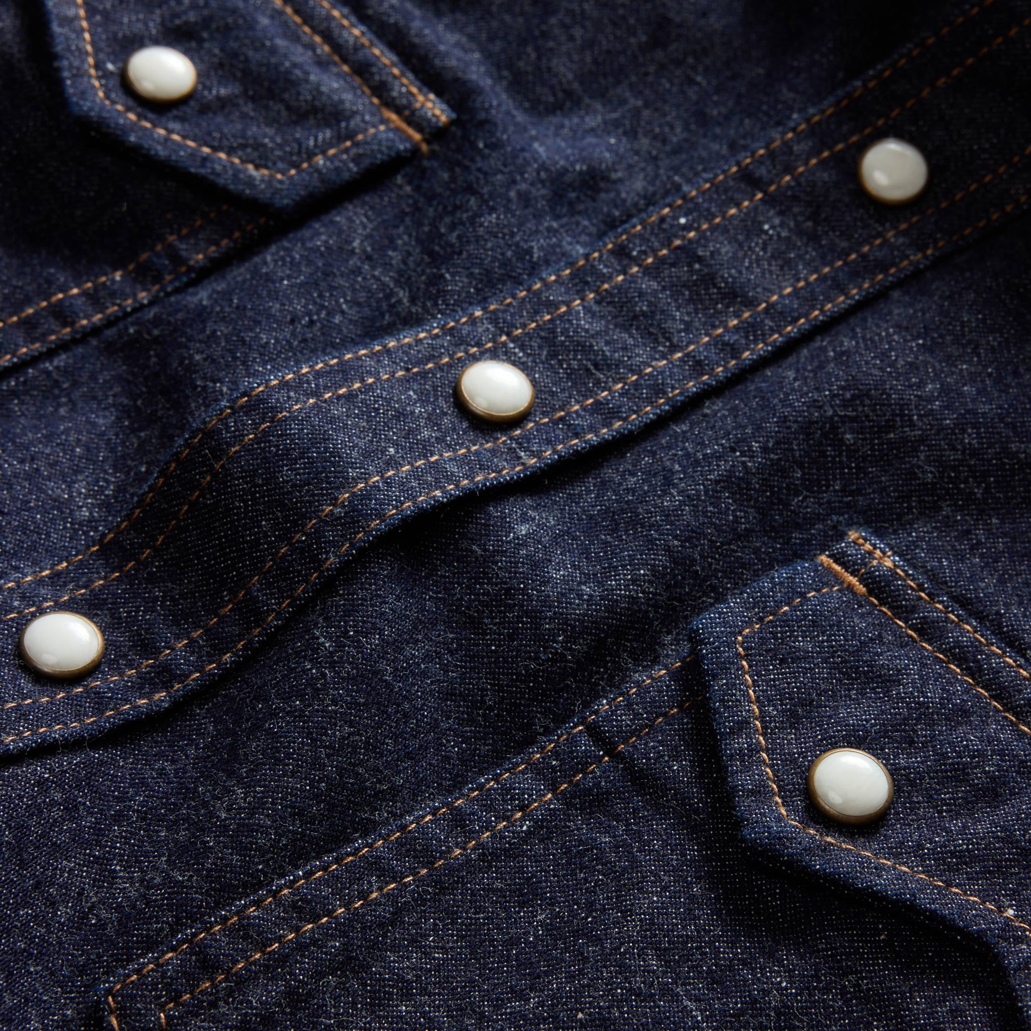 The Frontier Shirt in Rinsed Indigo Denim