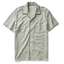 The Harwich Shirt in Surf Green Tipped Pique