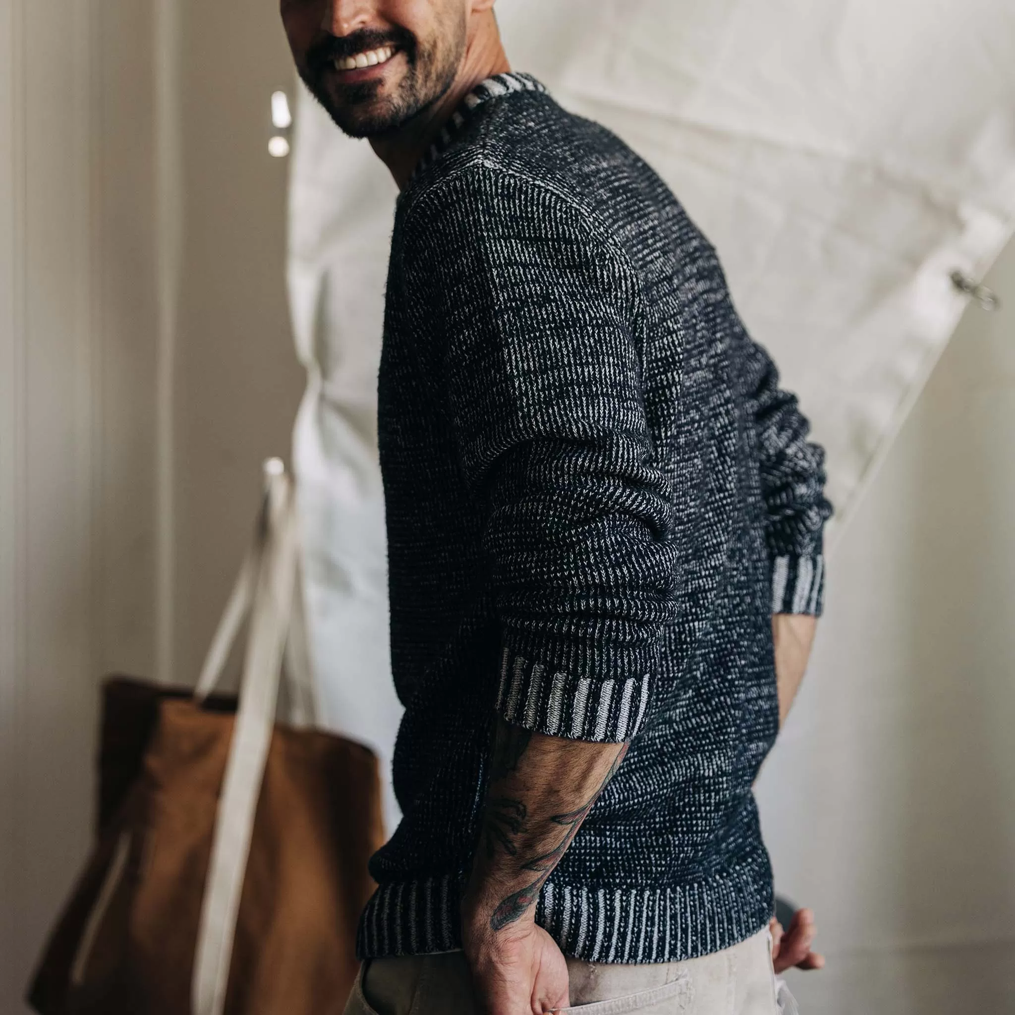 The Headland Sweater in Coal Heather