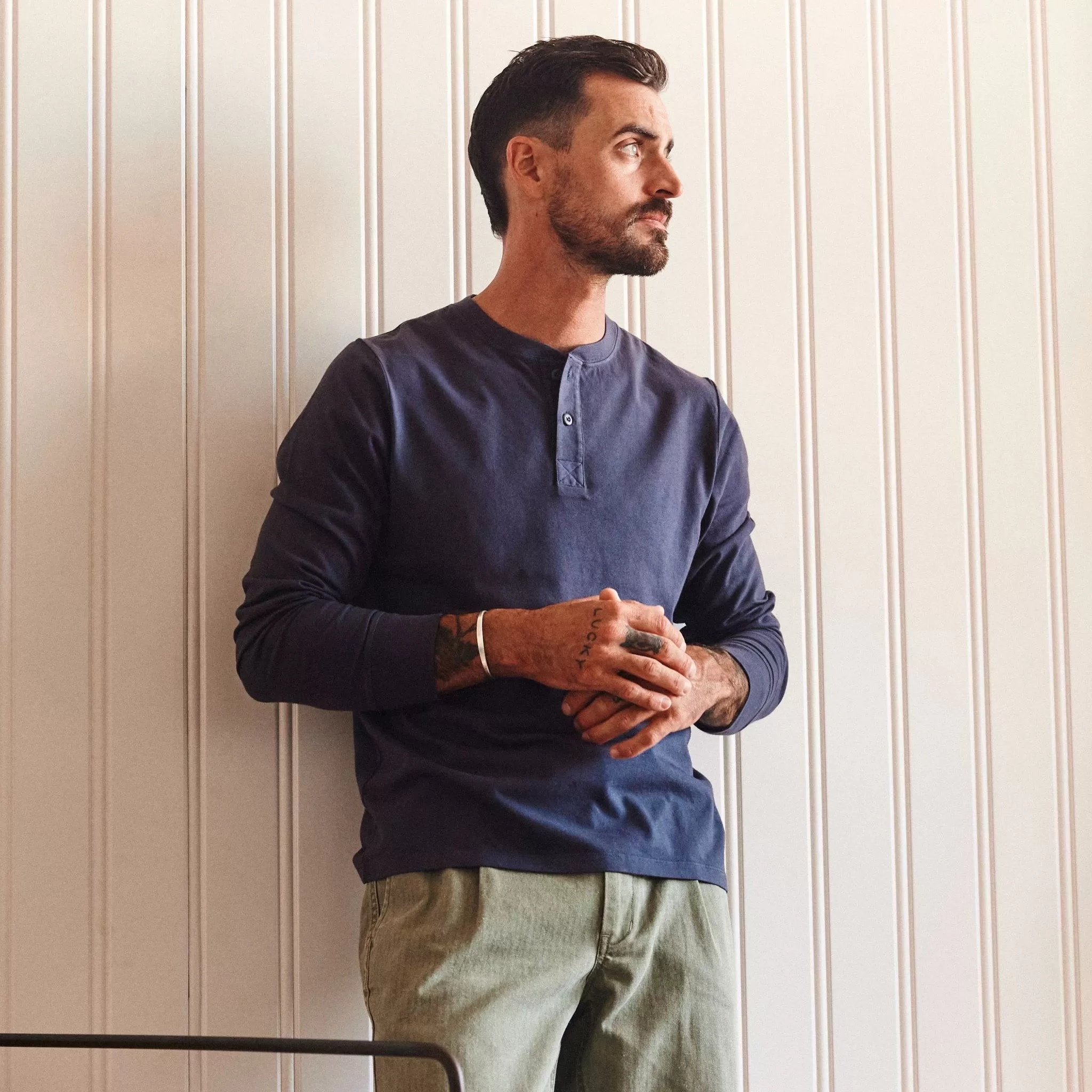 The Organic Cotton Henley in Navy