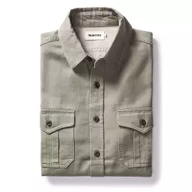 The Saddler Shirt in Smoked Olive Twill