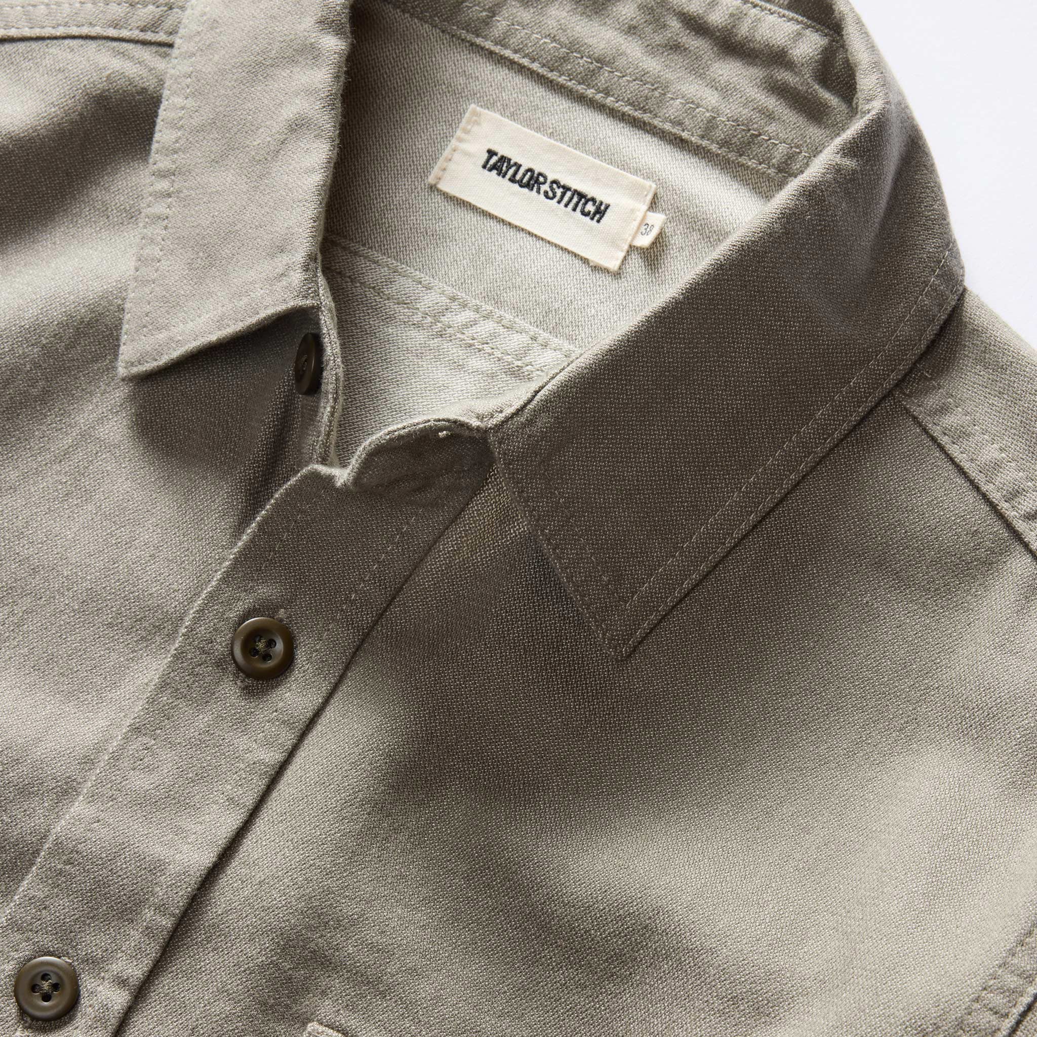 The Saddler Shirt in Smoked Olive Twill