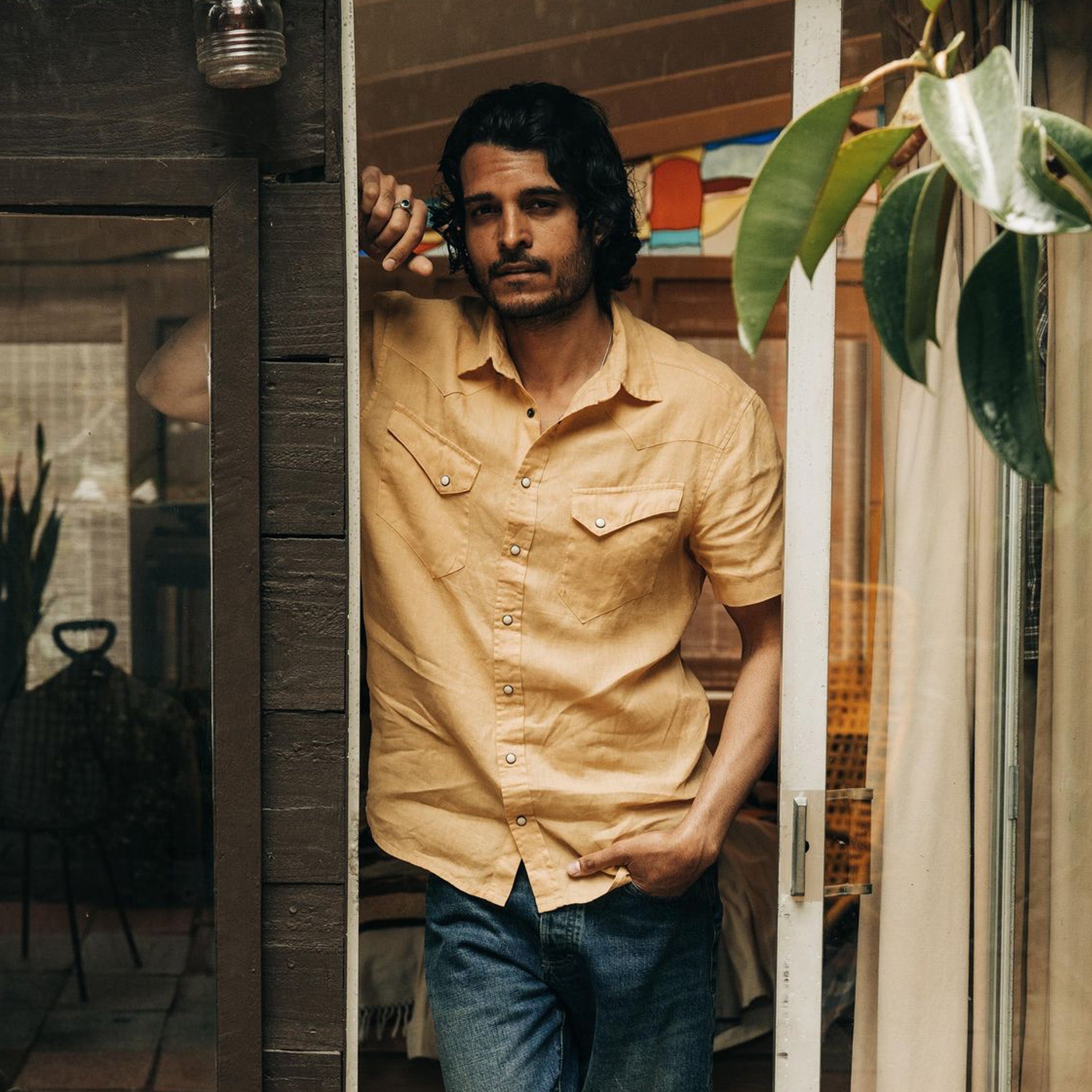 The Short Sleeve Western in Oak