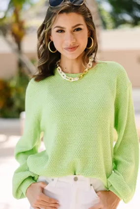 The Slouchy Lime Green Bubble Sleeve Sweater