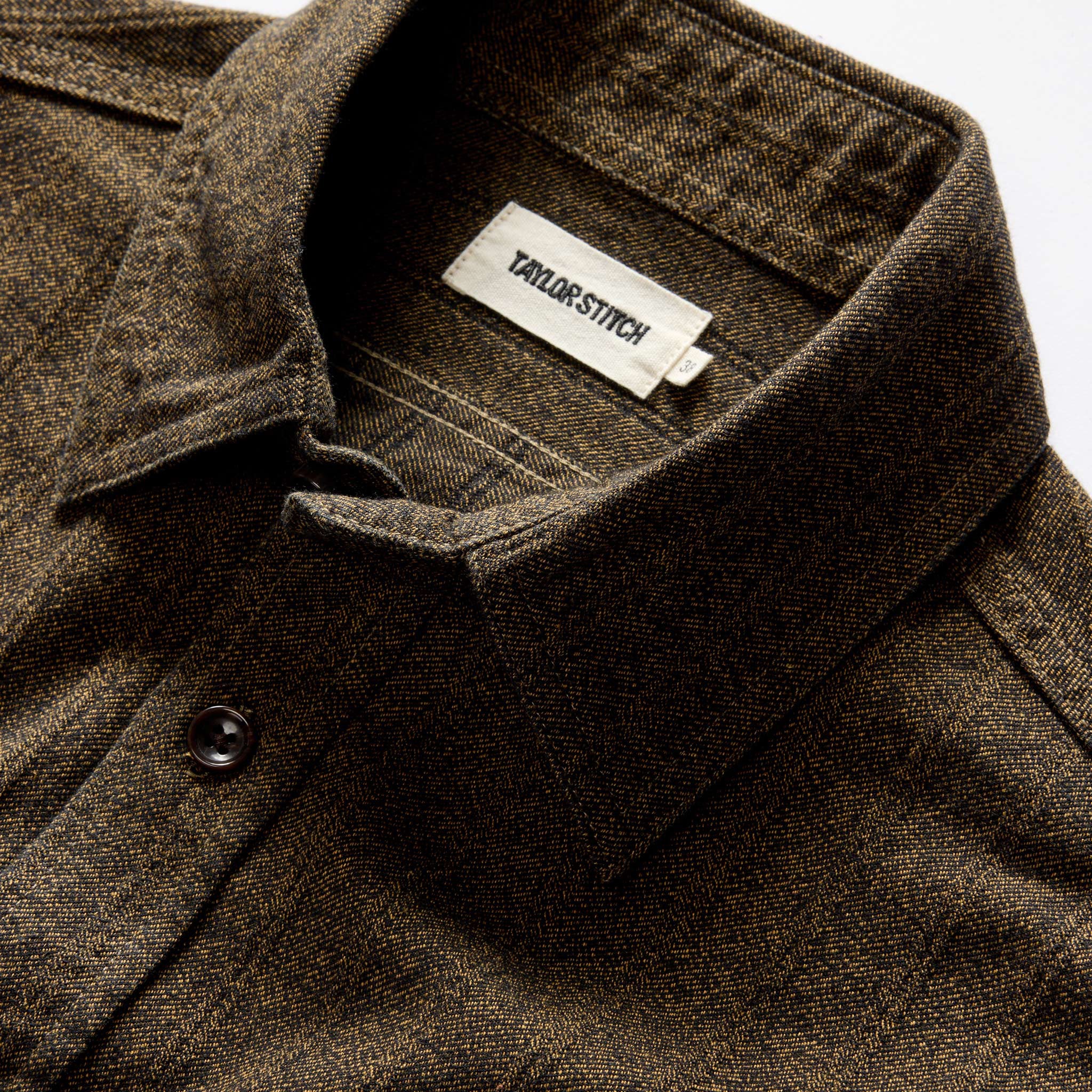 The Utility Shirt in Tarnished Brass Herringbone