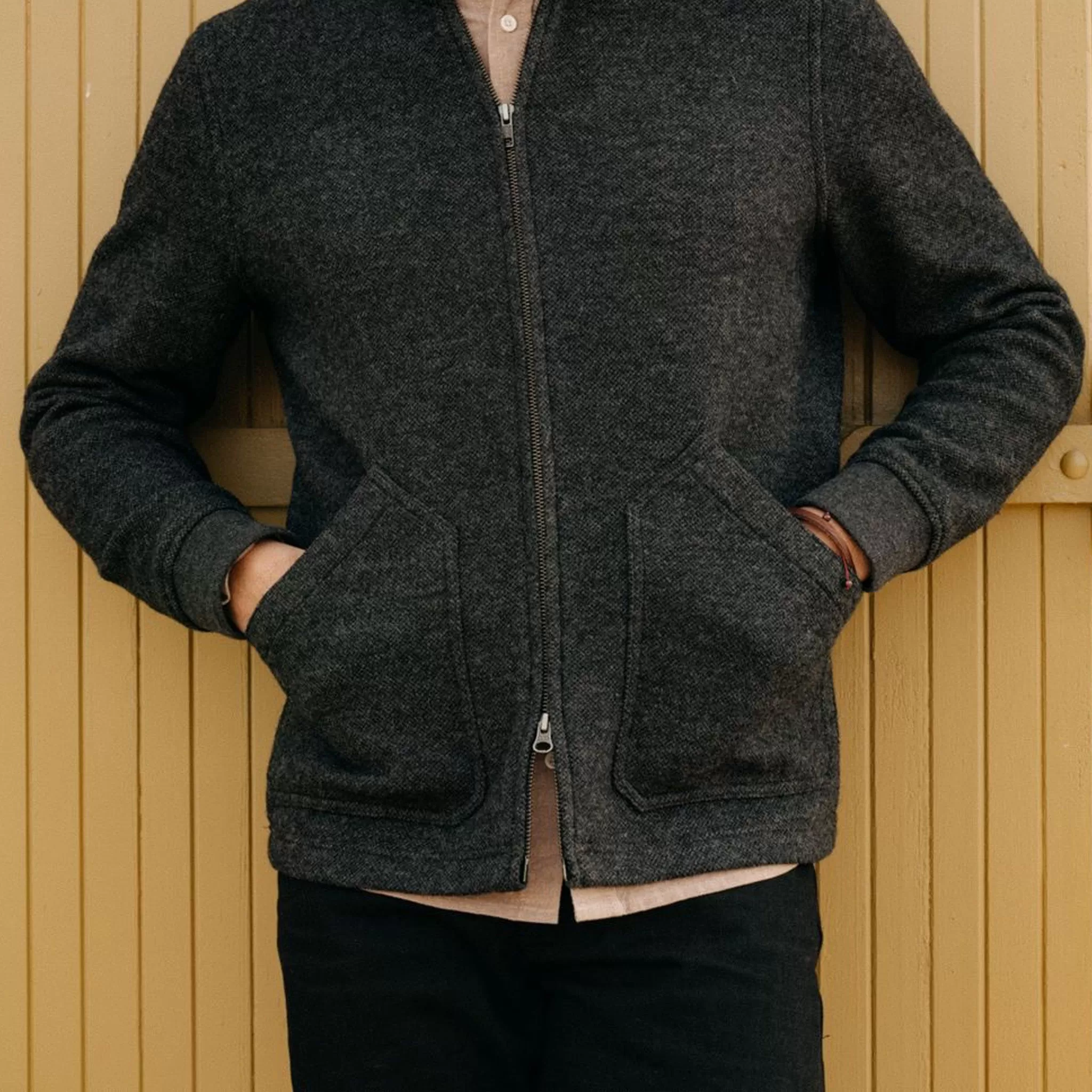 The Weekend Jacket in Charcoal Birdseye Wool