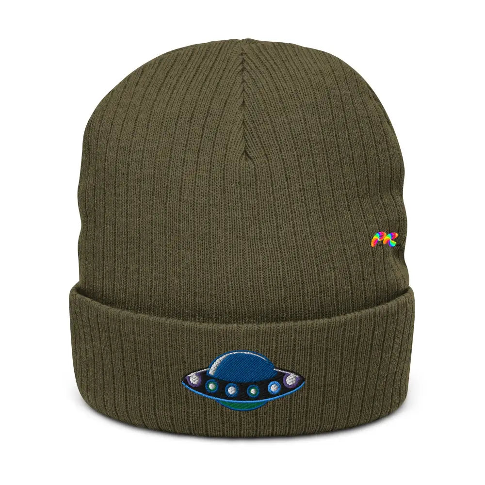 UFO Ribbed Knit Beanie