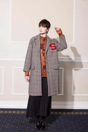 Ufo Wool Coat - Grey/Red Check