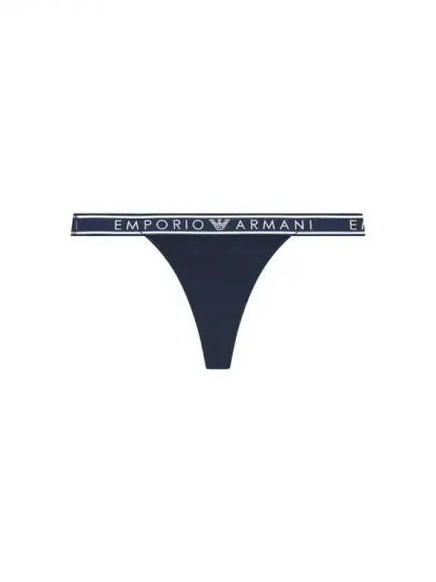 UNDERWEAR Women s Line Logo Banding Solid Thong Panties Marine 270694