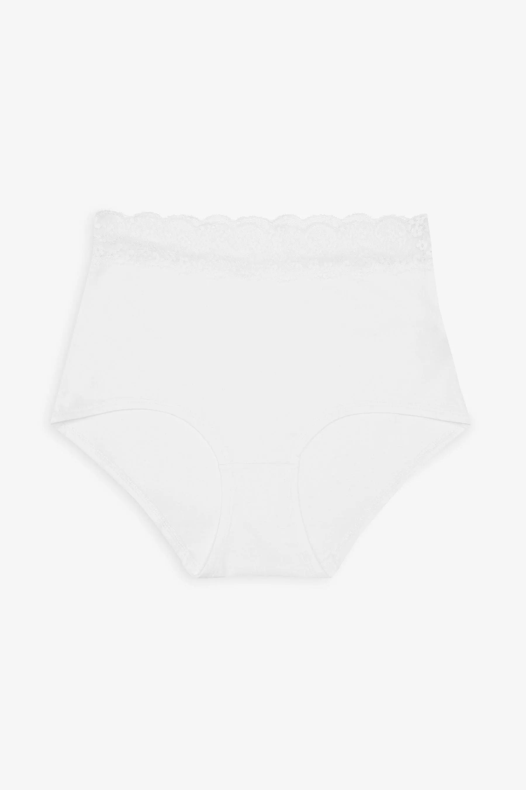 White/Black/Grey Full Brief Cotton and Lace Knickers 4 Pack