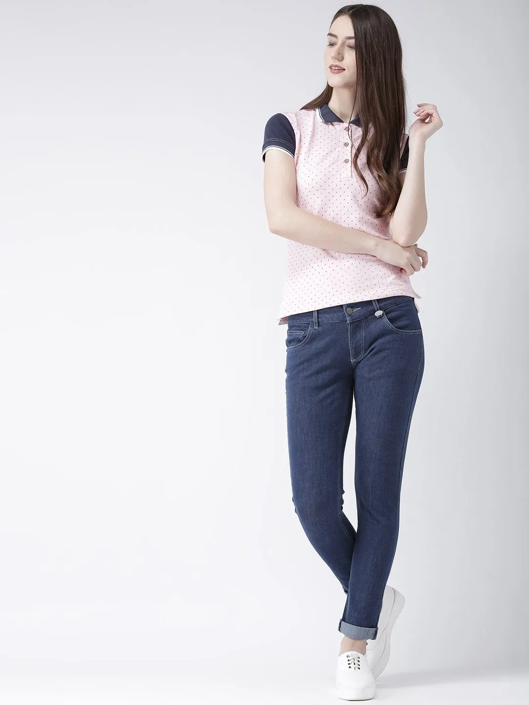 Women Blue Slim Fit Mid-Rise Clean Look Stretchable Jeans