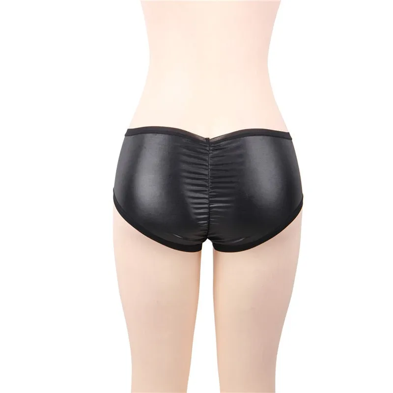 Women's Sexy Solid Ruffles Low Waist Seamless Brief Underwear Panties