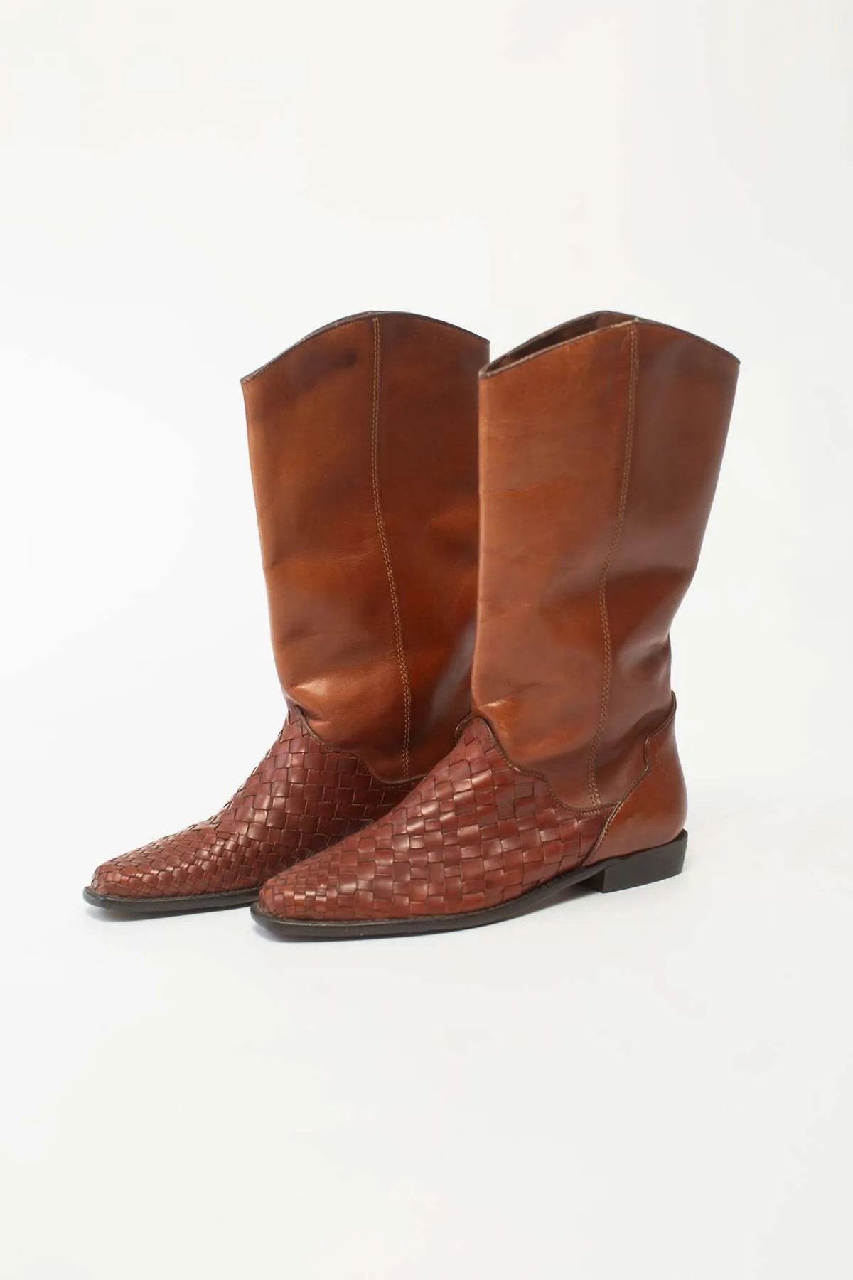 Woven Boots - Brown