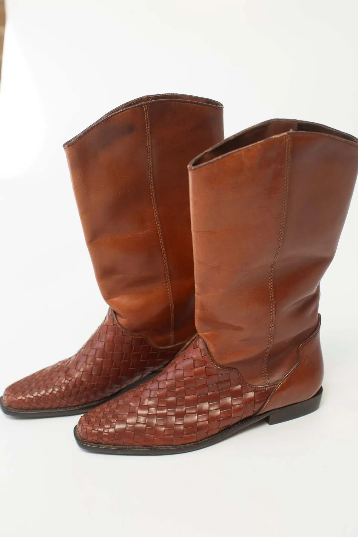 Woven Boots - Brown